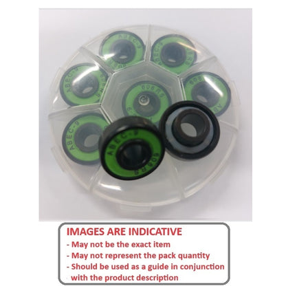1223720 | W608-1-RG-SKATE-PK8 (8 Pcs) --- Skate Board and Skating Bearings - For general skating Extended inner ring one side - SET OF 8 Bearings - 8x22x7 inner width 12.5 - - Chrome Steel / Nylon Cage Bearing