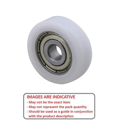 1114767 | NR-0170-060-065-W-ZZ (2 Pcs) --- Idler with Bearing Rollers - 17x6x6.5 mm - Nylon Covered Chrome Steel Roller