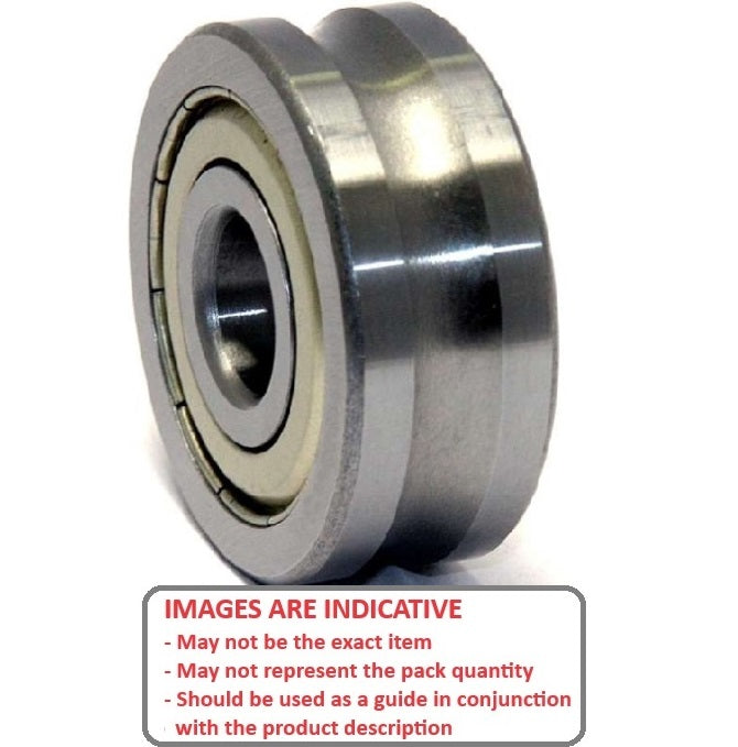 1043909 | USR188A-YO-ZZ (Each) --- Yoyo Bearings - Type Concave Bearing 6.35 x 12.7 x 4.8 mm - Shielded Bearing - Stainless Steel - U-Groove