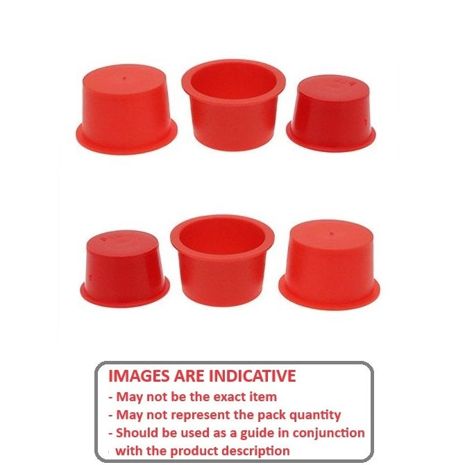 1104363 | BNGCAP-134-109-R (100 Pcs) --- Bungs and Caps - 13.39x10.89 mm - Red - Plastic Bung