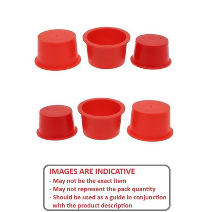 1104363 | BNGCAP-134-109-R (100 Pcs) --- Bungs and Caps - 13.39x10.89 mm - Red - Plastic Bung