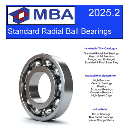 1029431 | CATALOGUE-BEARINGS-STANDARD (Each) --- Catalogues - Brand MBA Bearing Sizes - Standard radial ball bearings quick reference - Soft Cover Paper and Cardboard Catalogue