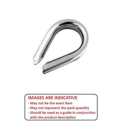 1083237 | TH-034 (250 Pcs) --- Thimbles Cable Attachments - 2.38 - 3.18 25.4x8.611 mm - Stainless Steel Attachment