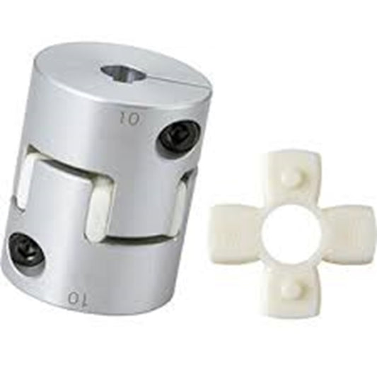 Spider Type C Complete Couplings - 12.7 15.875 -Keyed- 39.9 mm - Aluminium with 92 Duro White Spider