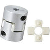 Spider Type C Complete Couplings - 4.762x4.762x20 mm - Aluminium with 92 Duro White Spider