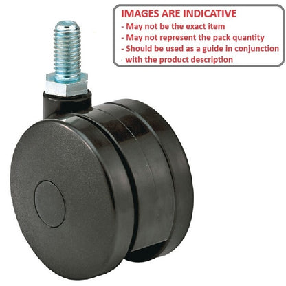 1161124 | WC437RS (2 Pcs) --- Stud Castors - 50.8 mm Swivel 34 Twin Wheel - Nylon Thread Castor