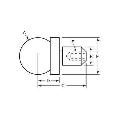 1118727 | BIN-01905-HS --- Inspection Balls - 19.05x9.525x38.862 mm - Carbon Steel Ball