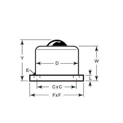 1213456 | BTU0318-006-B-C-HD --- Base Mount Ball Transfer Units - 318 kg - 45.5x6.3 mm Heavy Duty Steel - Carbon Steel