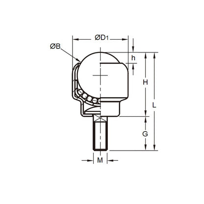 1196443 | BTU0100-060-TS-C (Each) --- Screw Stem Ball Transfer Units - 100 kg - 60.4x60.45 mm - Steel