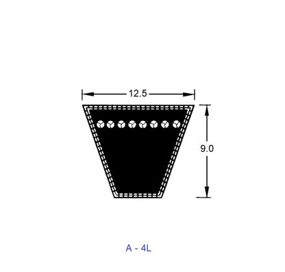 1217872 | BV12-00533-A21 --- Vee Belts - 533.0 - 21.0 in. - mm - - - 12.5 x 9.0mm A 4L - Natural Rubber - Fabric Jacket Belt
