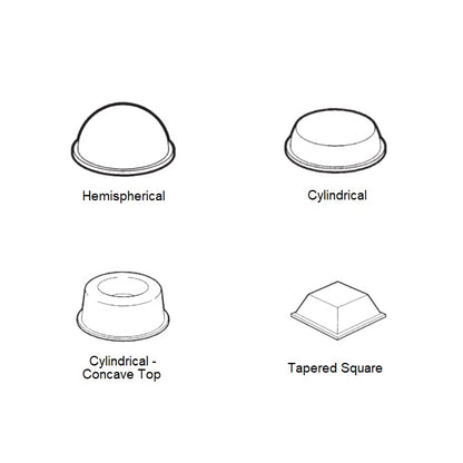 1225406 | RSB-25RS (Sheet) --- Polyurethane Self Adhesive Bumpers - Type Cylindrical 12.7x6.35 mm - Polyurethane Bumper