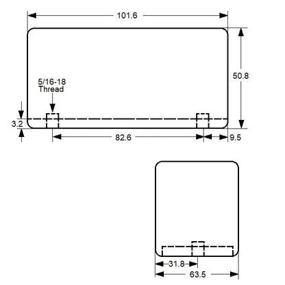 1186893 | FRB-85RS --- Square and Rectangular Bumpers - 101.6x63.5x50.8 mm Standard - Neoprene Rubber 80A Bumper