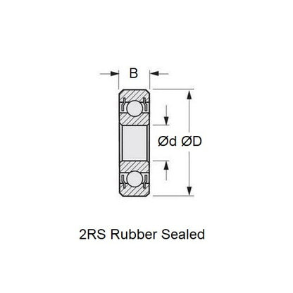 1099821 | 6001-2RU (1200 Pcs) --- Single Row Ball Bearings - 12x28x8 mm - Chrome Steel SAE 52100