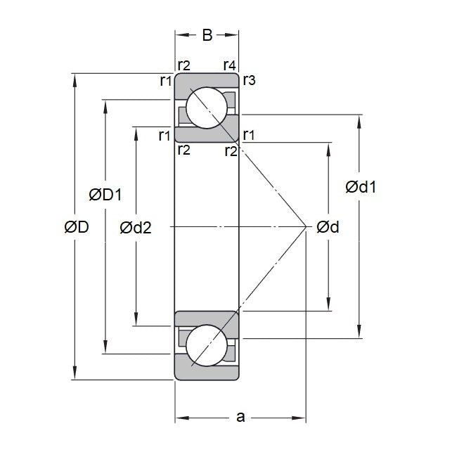 1116925 | S7203-2RS-ECO (PK-10) --- Angular Contact Bearings - 17x40x12 mm Single Row Ball - Stainless Steel AISI 440C Bearing