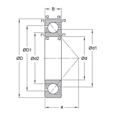 1116925 | S7203-2RS-ECO (PK-10) --- Angular Contact Bearings - 17x40x12 mm Single Row Ball - Stainless Steel AISI 440C Bearing