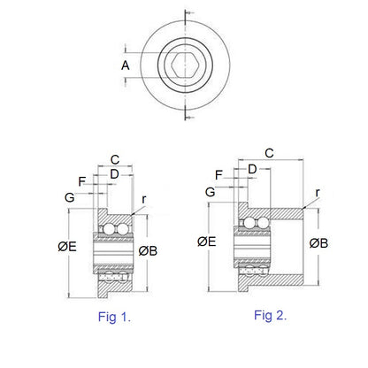 1094388 | CB-452-111H-28-6D --- Conveyor Bearings - 11.11x45.21x27.94 mm / 23.62 mm Double Row - Stainless Steel 316 Balls and Races Bearing