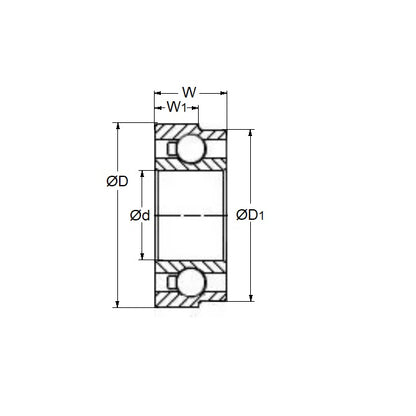 1047594 | SR144A-D27-ZS-KC-OPT --- Dental Applications Bearings - 3.175x6.35x2.779 mm - Stainless Steel AISI 440C - High Speed Phenolic Cage - Dental Special Bearing