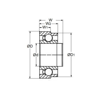 1046402 | SWR144C-D38W-CSN-TO (Each) --- Dental Applications Bearings - 3.175x6.35x1.905 mm / 2.778 mm
