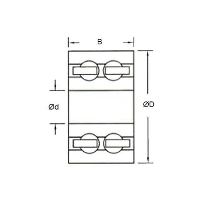 1091756 | P-5200-AS6 --- Plastic Bearings - 10x30x14.3 mm - Acetal with Stainless 316 Balls Bearing