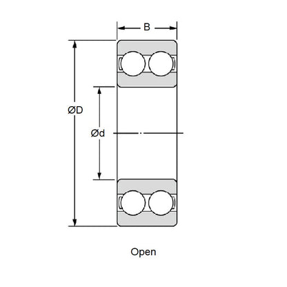 1175464 | 5215 --- Angular Contact Bearings - 75x130x41.3 mm Double Row Ball - Chrome Steel SAE 52100 Bearing