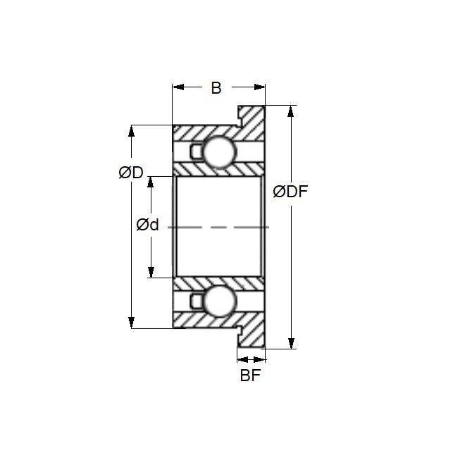 1047558 | SFR144-D28-KC --- Dental Applications Bearings - 3.175x6.35x2.381 mm - Stainless Steel AISI 440C - High Speed Phenolic Cage Bearing