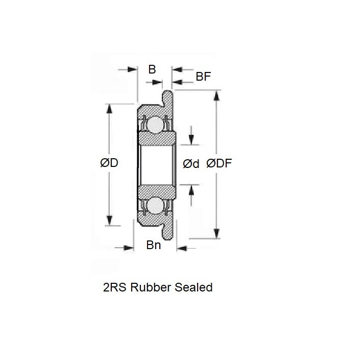 1121417 | FWMR3516-2RS-ECO (Each) --- Single Row Ball Bearings - 16x35x11 mm Flanged - Chrome Steel SAE 52100 Bearing