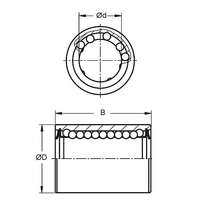 1044466 | LCB-0030-006-007-SP-S440 --- Ball Bearings Linear - 3x6x7 mm Miniature Super High Precision - Stainless Steel AISI 440C Bearing
