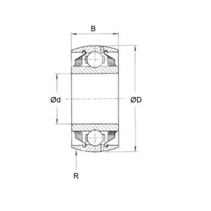 1123564 | CS204-2RS --- Spherical OD Radial Ball Bearings - 20x47x14 mm - Chrome Steel Bearing