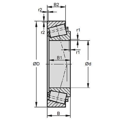 1152602 | E32308J --- Tapered Roller Set Bearings - 40x90x35.25 mm / 33 mm Single Row - Chrome Steel