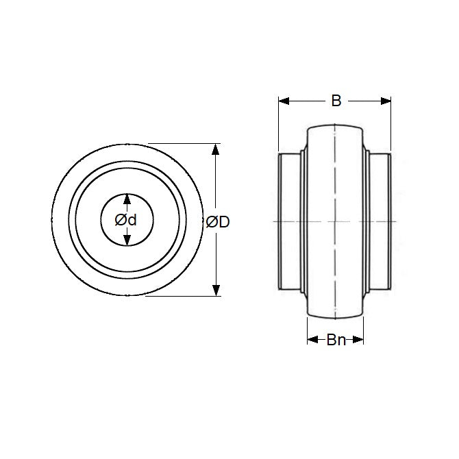 1134298 | P-UC205-16-ASL (5 Pcs) --- Spherical OD Bearings - 25.4x52x18 mm Suits Plastic Housings - Acetal Solid