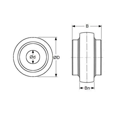 1134298 | P-UC205-16-ASL (5 Pcs) --- Spherical OD Bearings - 25.4x52x18 mm Suits Plastic Housings - Acetal Solid
