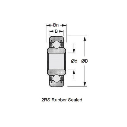 1083919 | W629-2RS-MC3 --- Single Row Ball Bearings - 9x26x8 mm / 12.624 mm Unflanged - Chrome Steel SAE 52100 Bearing