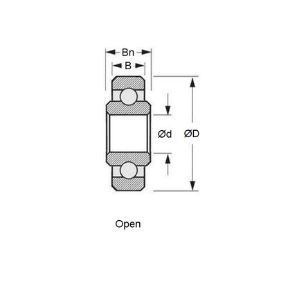 1053328 | SWR2-5-MC34-GR5-R-L23 (Pack of 40)  --- Single Row Ball Bearings - 3.175x7.938x2.779 mm / 3.571 mm Unflanged - Stainless Steel AISI 440C Bearing