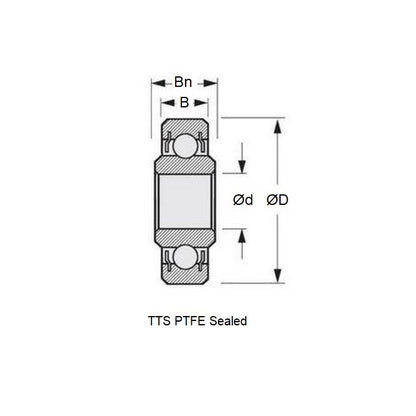 1144522 | WR12842-TTS --- Single Row Ball Bearings - 33.338x44.45 - 6.350/7.142 / 7.142 mm Unflanged - Chrome Steel SAE 52100 Bearing