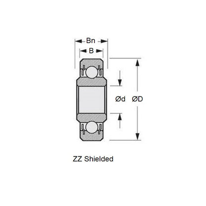 1081119 | WE608-ZZ-ECO --- Single Row Ball Bearings - 8x22x7 mm / 9 mm Unflanged - Chrome Steel SAE 52100 Bearing