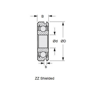 1091228 | 6900-ZZS-N-SPEC-ECO (3 Pcs) --- Single Row Ball Bearings - 10x22x6 mm with Snap Ring Groove - Chrome Steel SAE 52100 Bearing