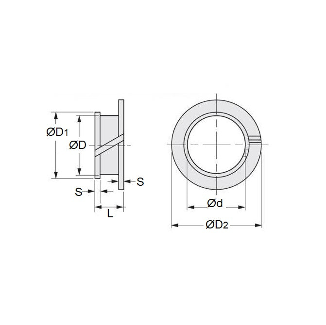 1074706 | BF0070-0090-0046-PC2 (10 Pcs) --- Clip Bushes - 7x9x4.6 mm Double Flanged - Plastic Bush