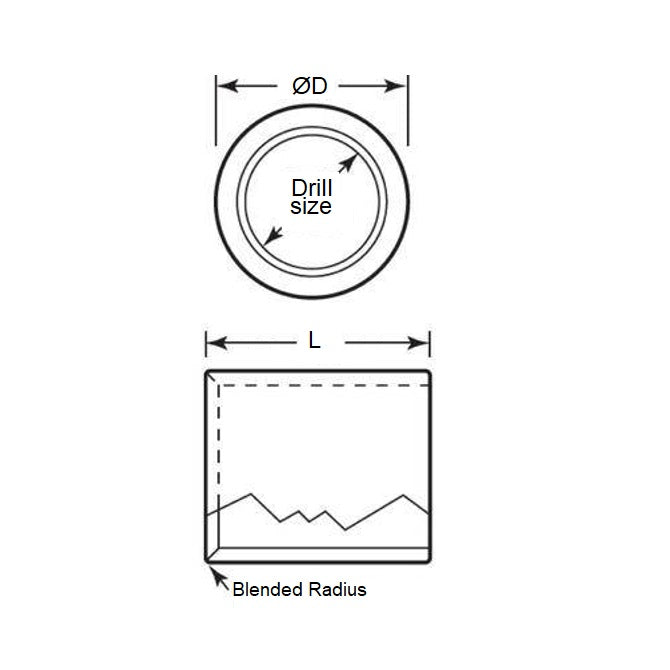 1057988 | BP0024-0048-0064-DP --- Drill Bushings - 4.763x2.381x6.35 mm - Carbon Steel - Hardened