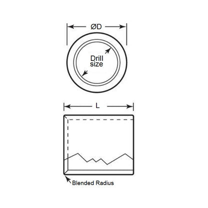 1057988 | BP0024-0048-0064-DP --- Drill Bushings - 4.763x2.381x6.35 mm - Carbon Steel - Hardened