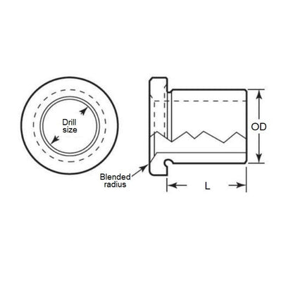 1128813 | BF0159-0222-0254-DP --- Drill Bushings - 22.223 mm x 15.875 mm x 25.4 mm
