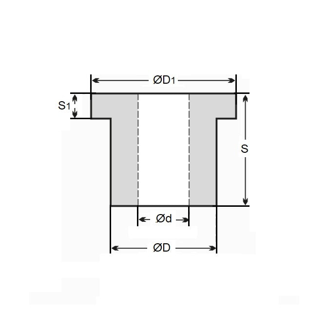 1119439 | BF0191-0254-0254-BS3332TT --- Flanged Bushes - 19.05x25.4x25.4 mm  - Bronze SAE 841 Sintered