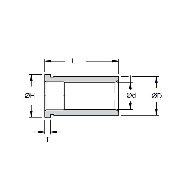 1133799 | PCS-BU-301RS --- Shoulder Bushings - 25.4x34.925x34.925 mm - Hardened Steel Bushing