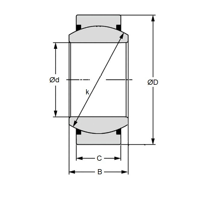 1080590 | GE-00800-01600-ST --- Spherical Bushings - 8x16x8 mm - Steel Bushing