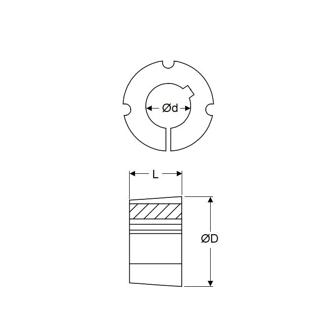 1102087 | TLB-1108-0127 --- Taperlock Bushings - 12.7x38x22.2 mm - Steel Bushing