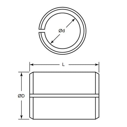 1119428 | VT106RS --- Tension Bushings - 19.05x25.4x25.4 mm - Carbon Steel Bushing