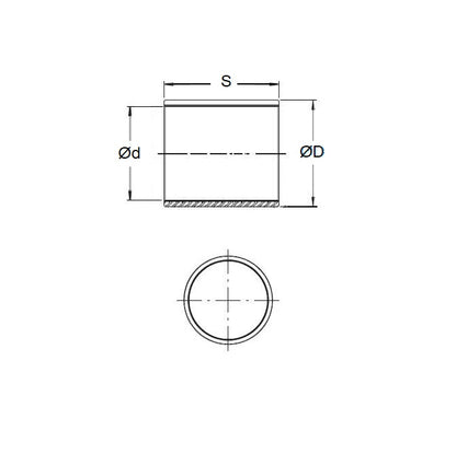 1085587 | BP0095-0143-0318-BSTH --- Unflanged Bushes - 9.525x14.288x31.75 mm  - Bronze SAE 841 Sintered