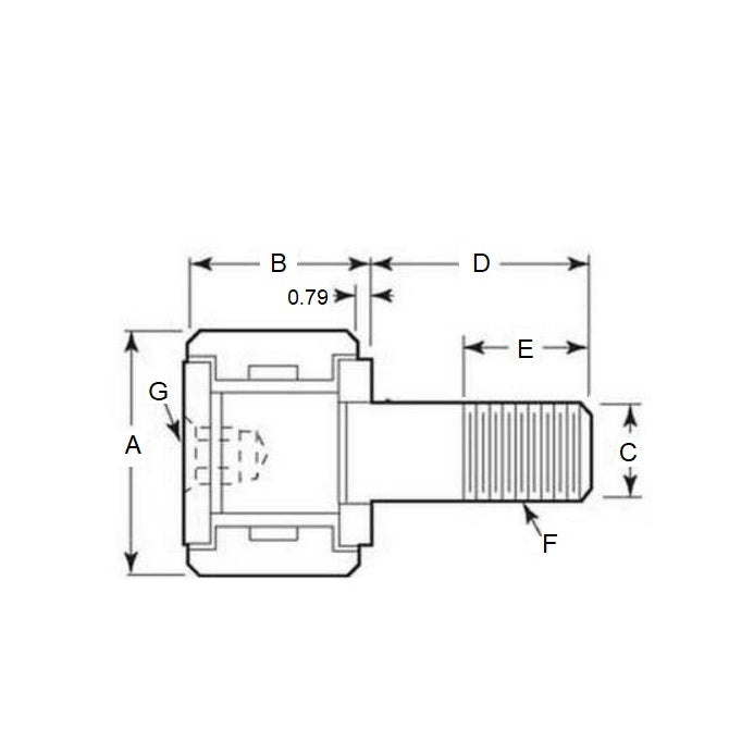 1110323 | NCF10RS --- Bronze Bushing Self Lubricating Cam Followers - 15.875x30.163 mm - 1/4-28 UNF - Steel and Bronze Cam Follower