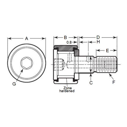 1149995 | CCF845RS --- Needle Roller Cam Followers - 38.1x60.325 mm - 5/8-18 UNF Crowned - Chrome Plated Steel Cam Follower