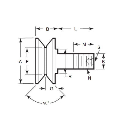 1180988 | CCF310RS --- V-Groove Cam Followers - 88.9x93.675 mm - 7/8-14 UNF - Steel Cam Follower