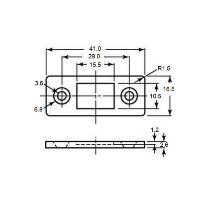 1152968 | SUG-527RS --- Magnetic Ultra Thin Catches - 41x16.5x2.6 mm Heavy Duty